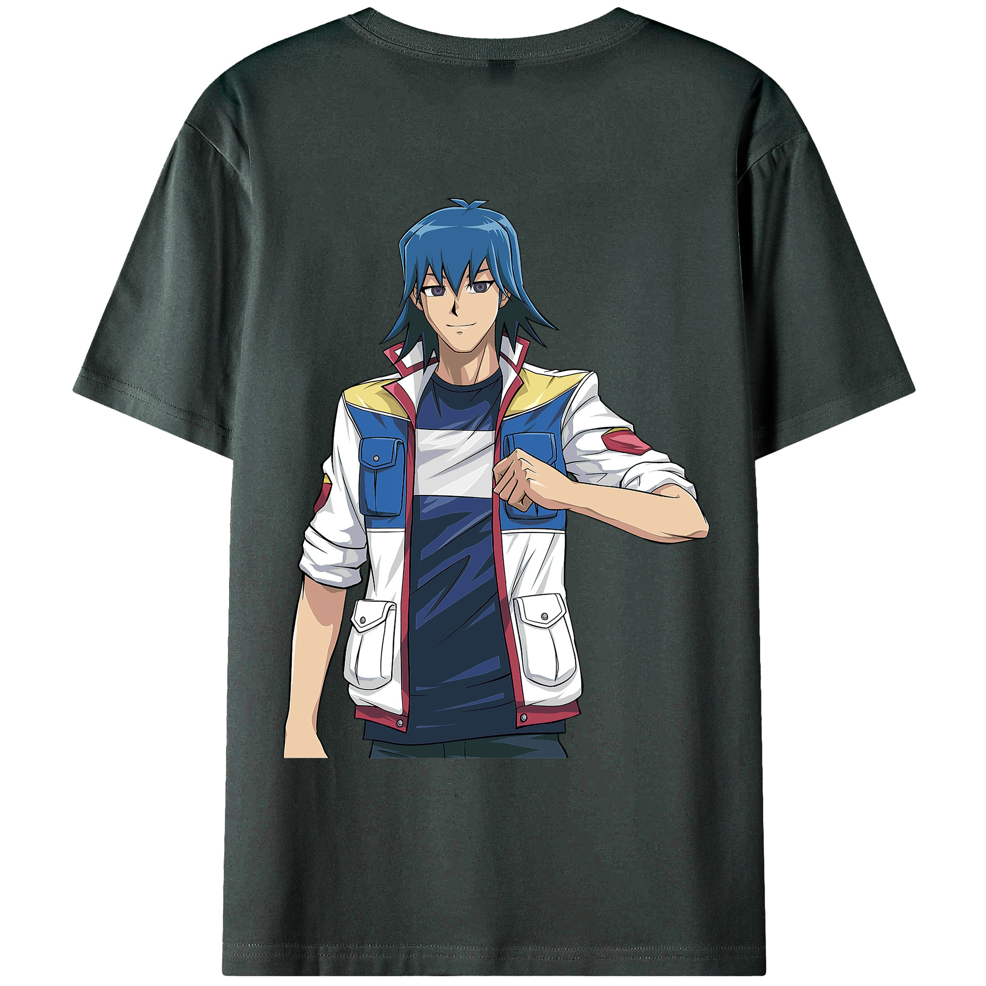 （画像用） 遊☆戯☆王 Yu-Gi-Oh! 綿100％ メンズ半袖Tシャツ（バックプリント） 通気性